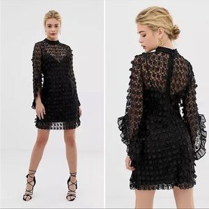 La Maison Talulah "Mellifluous" cocktail dress in 3-D
circle-embroidery. Sz L